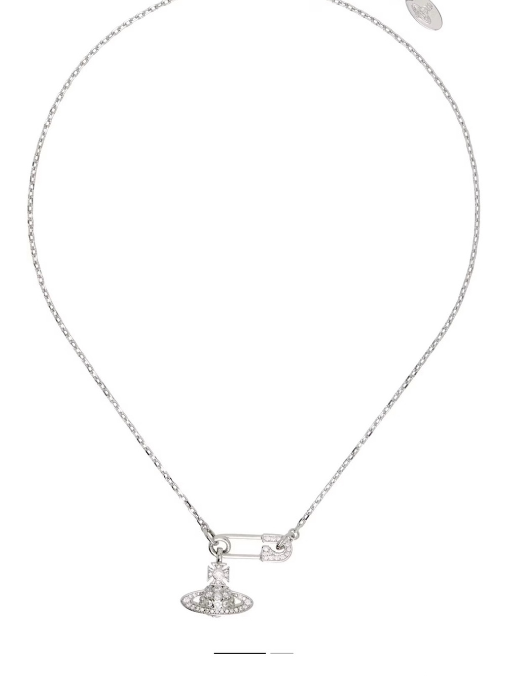 Vivienne Westwood Silver Crystal Orb Charm Necklace